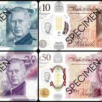 Billetes con retrato del rey Carlos III entran en circulación este miércoles en el Reino Unido