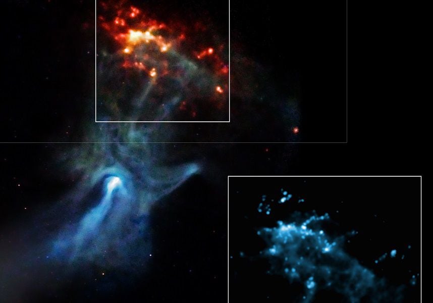 Space Study Shows “Cosmic Hand” Hitting a Wall of Gas