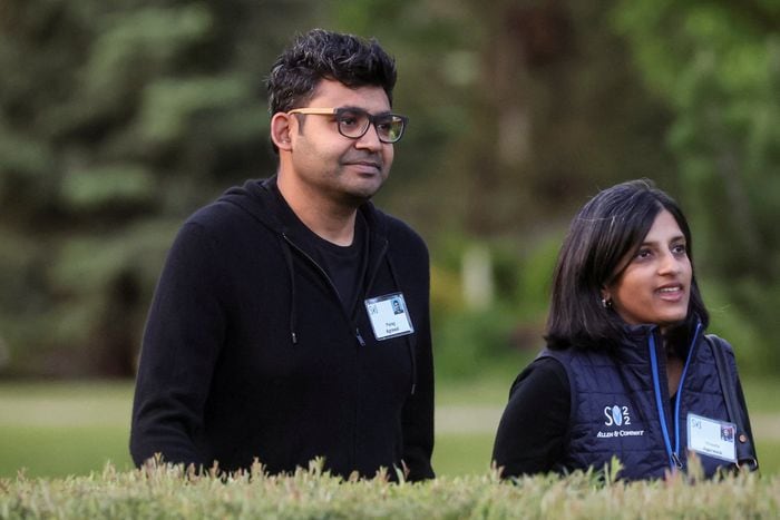 Twitter CEO Parag Agrawal, left, at Allen & Co.’s Sun Valley conference this month.