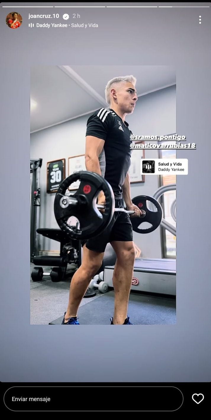 La historia de Instagram de Joan Cruz, entrenando por su cuenta.