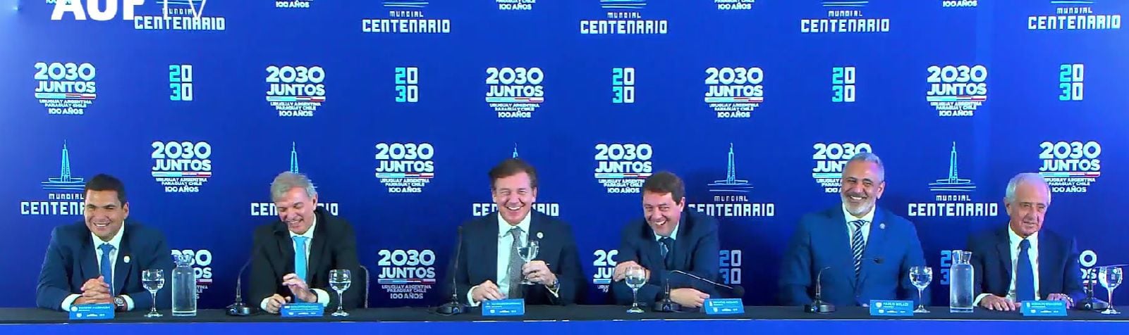 La conferencia del lanzamiento de la candidatura sudamericana al Mundial de 2030.