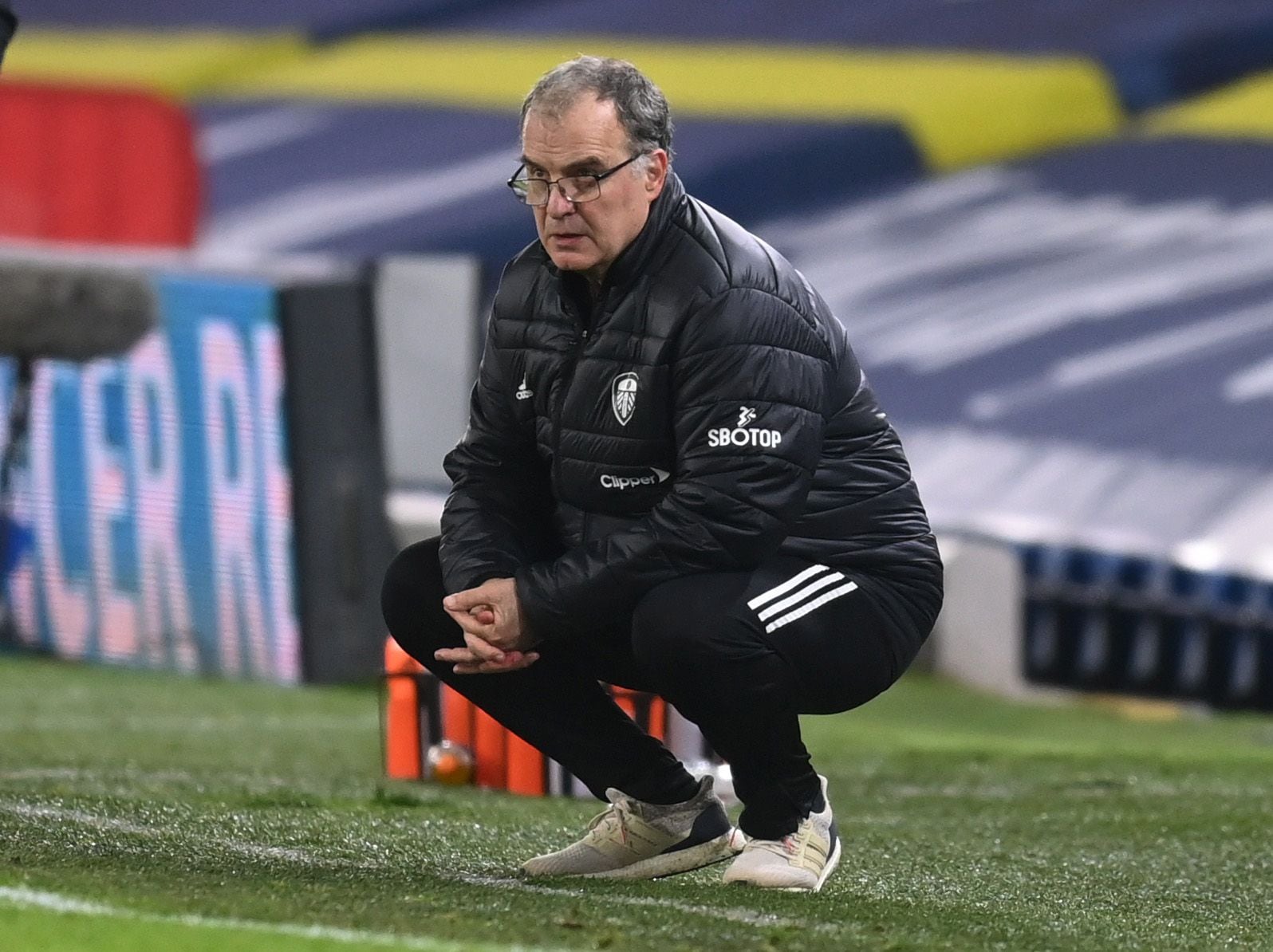 Bielsa, en el partido entre el Leeds United y el Arsenal