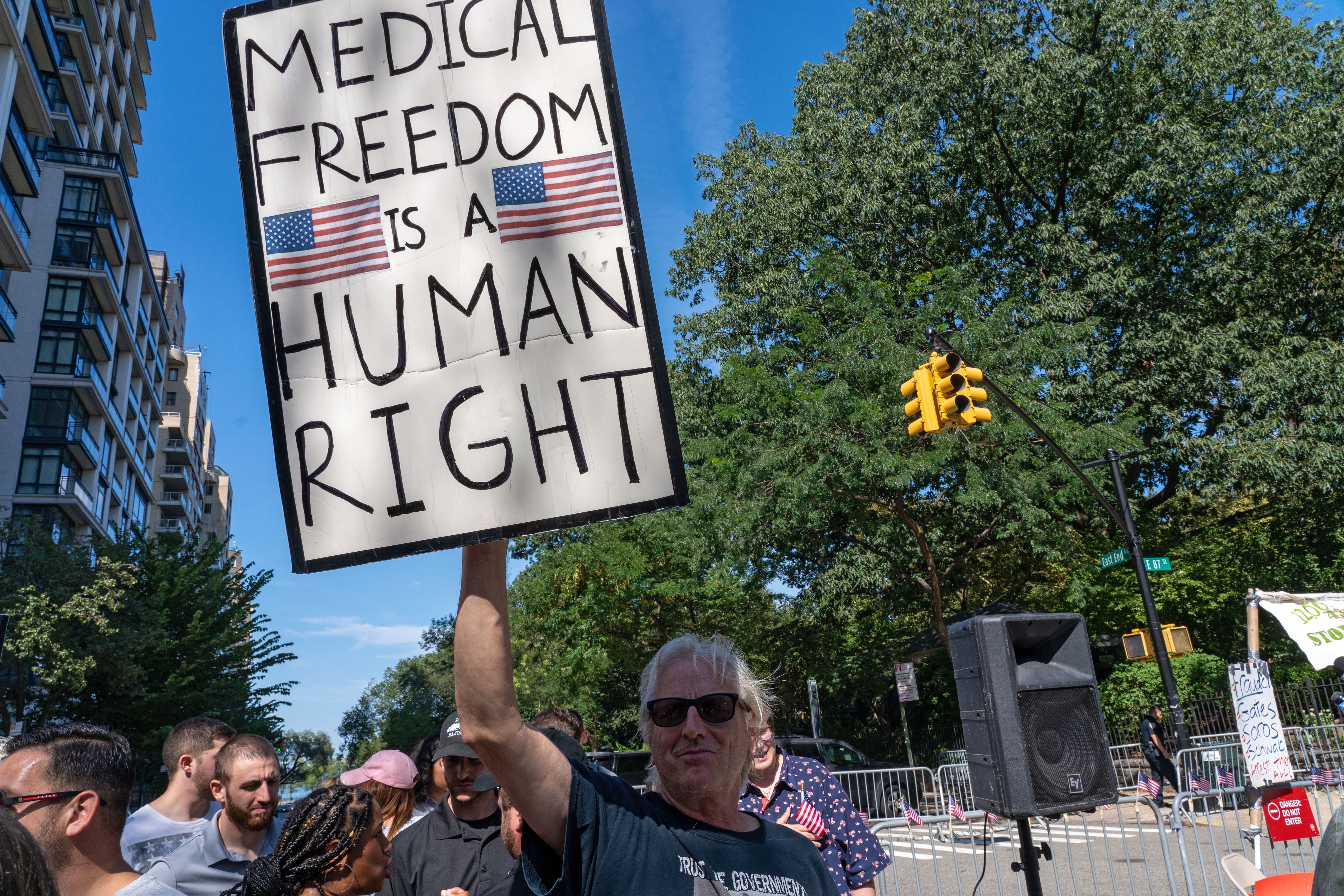 Republicans Rally Outside Gracie Mansion Against COVID Vaccine Mandate in New York, US - 15 Aug 2021