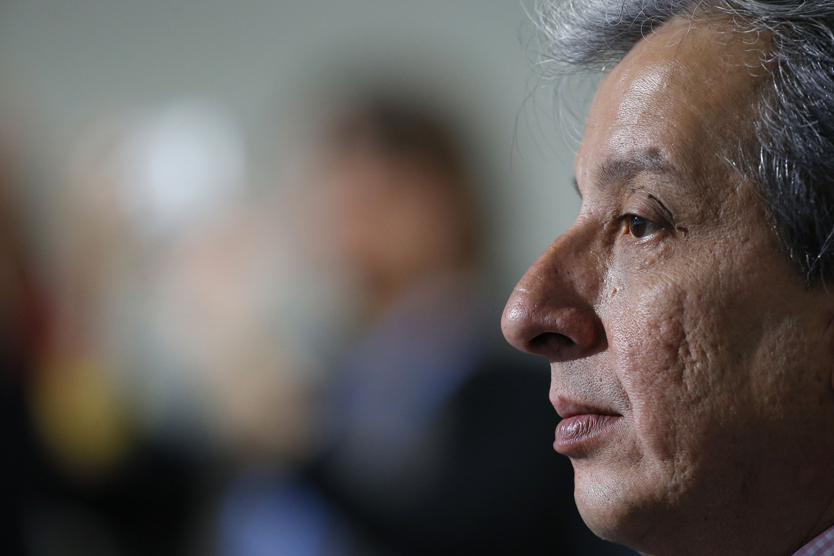 Peru's Minister of Environment Manuel Pulgar Vidal attends a news conference during the World Climate Change Conference 2015 (COP21) at Le Bourget