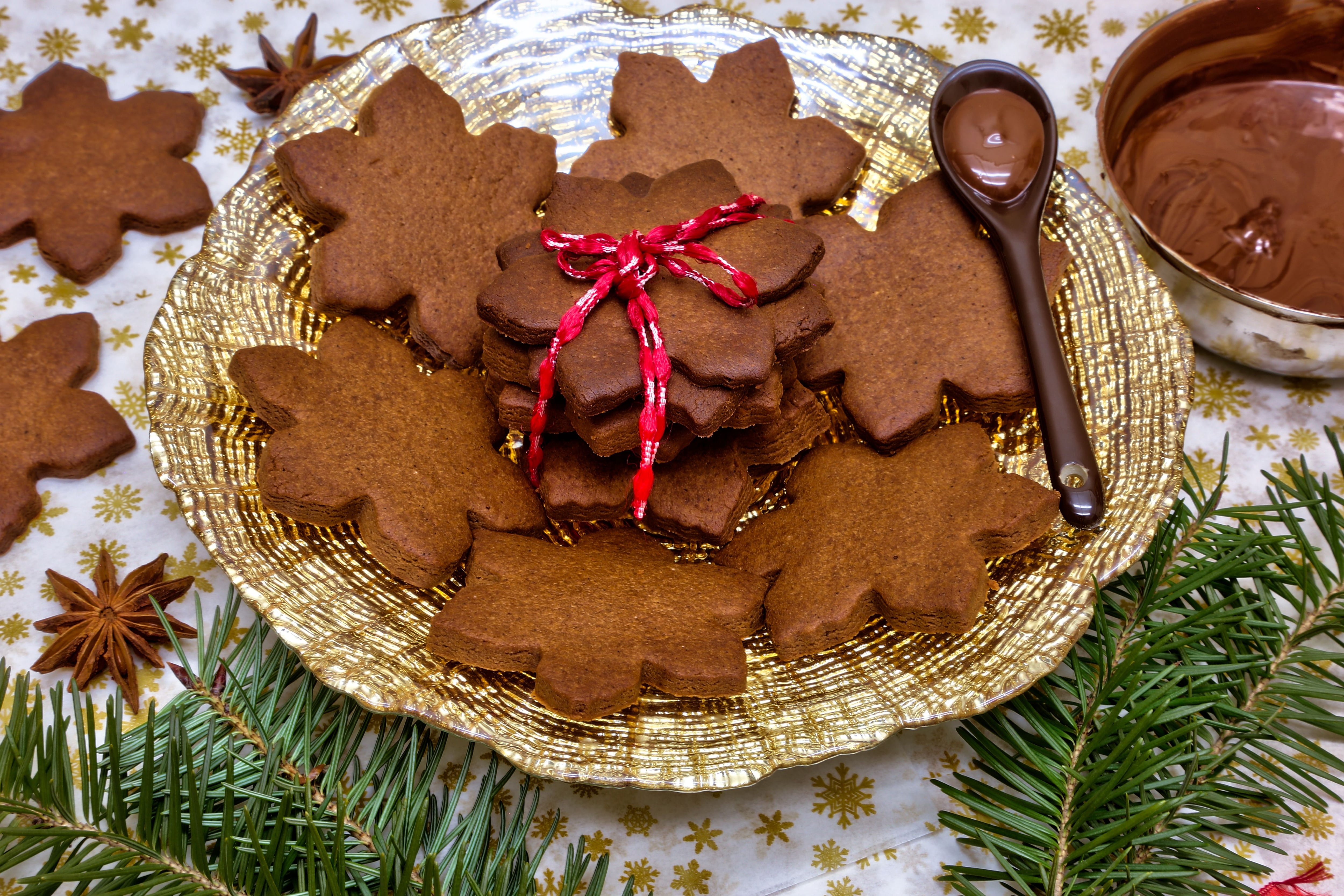 Chocolate Snowflake Christmas Cookies