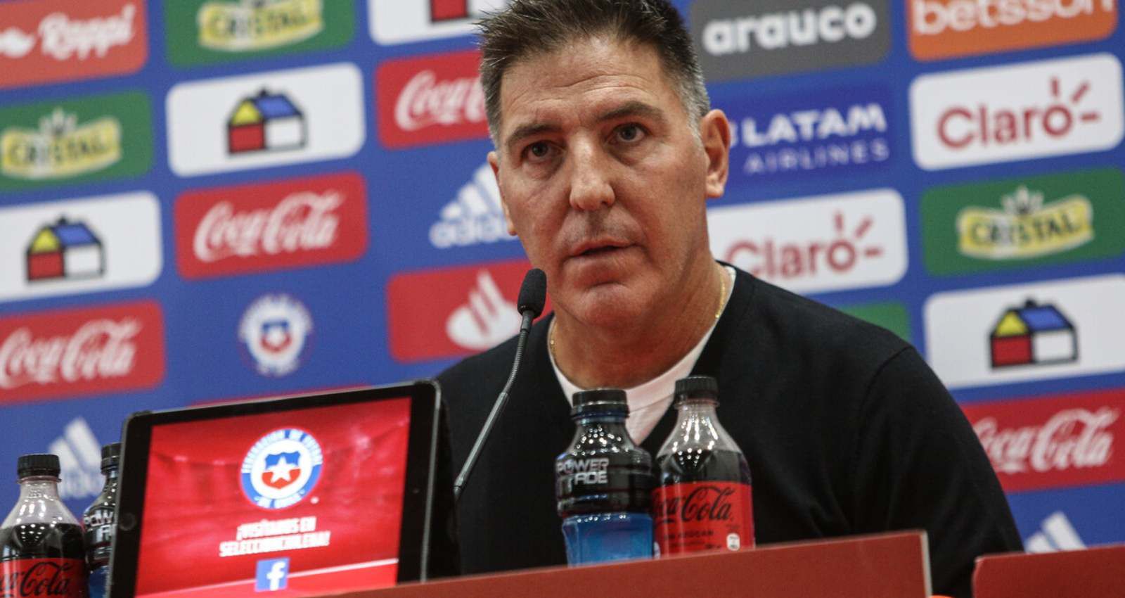 Berizzo, en conferencia de prensa, como seleccionador chileno.