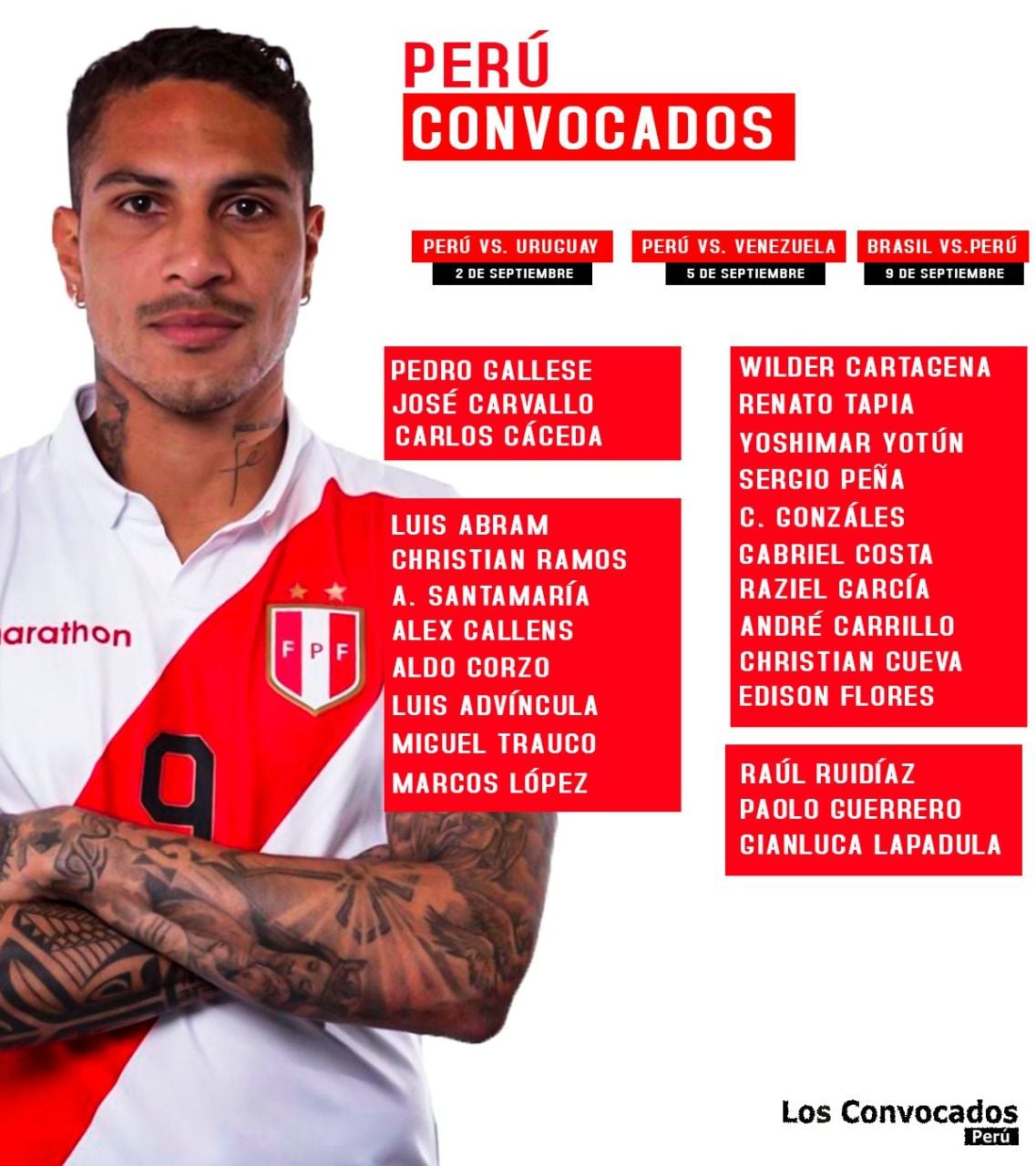 La convocatoria de Perú.