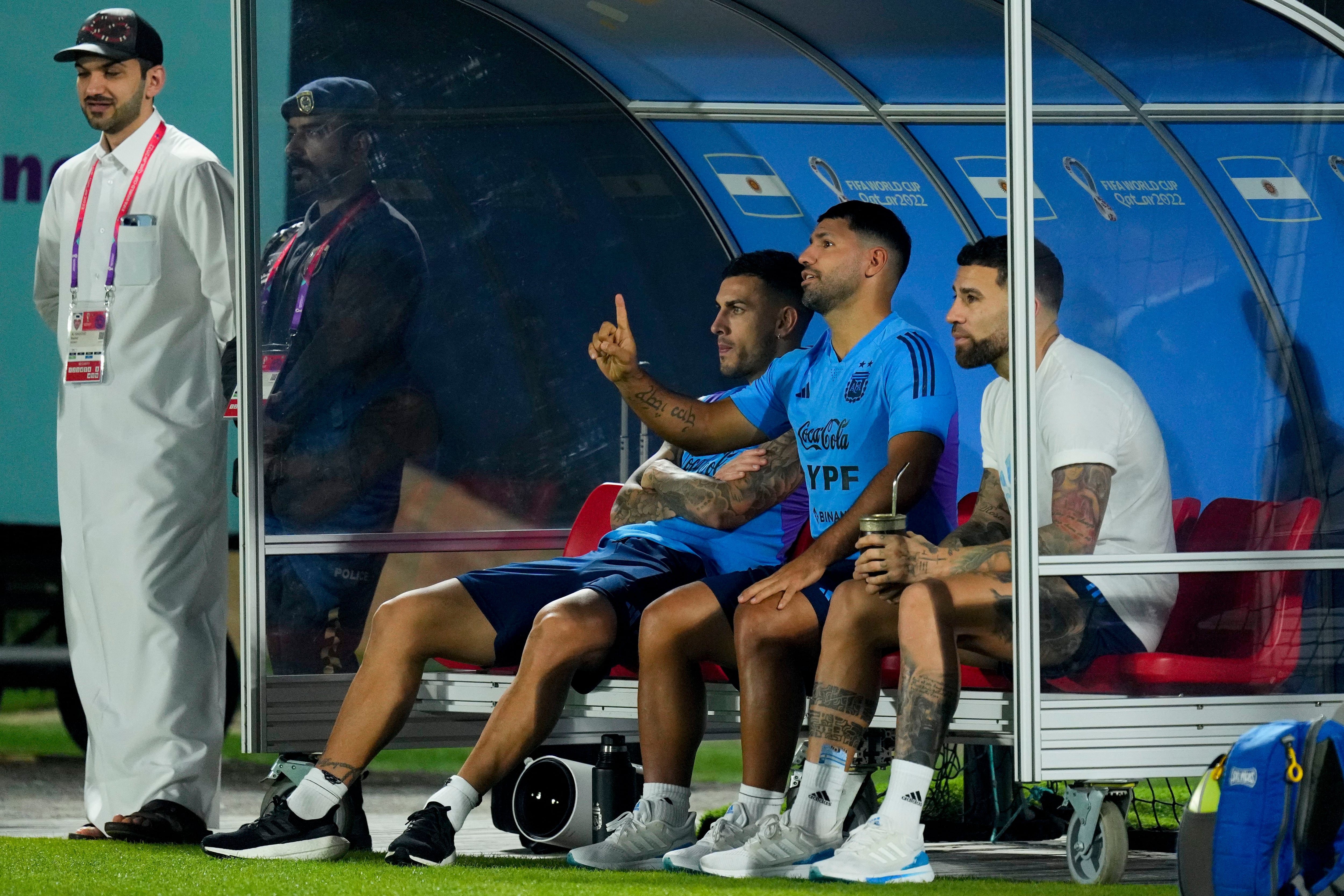 Agüero, en un entrenamiento de Argentina durante el Mundial