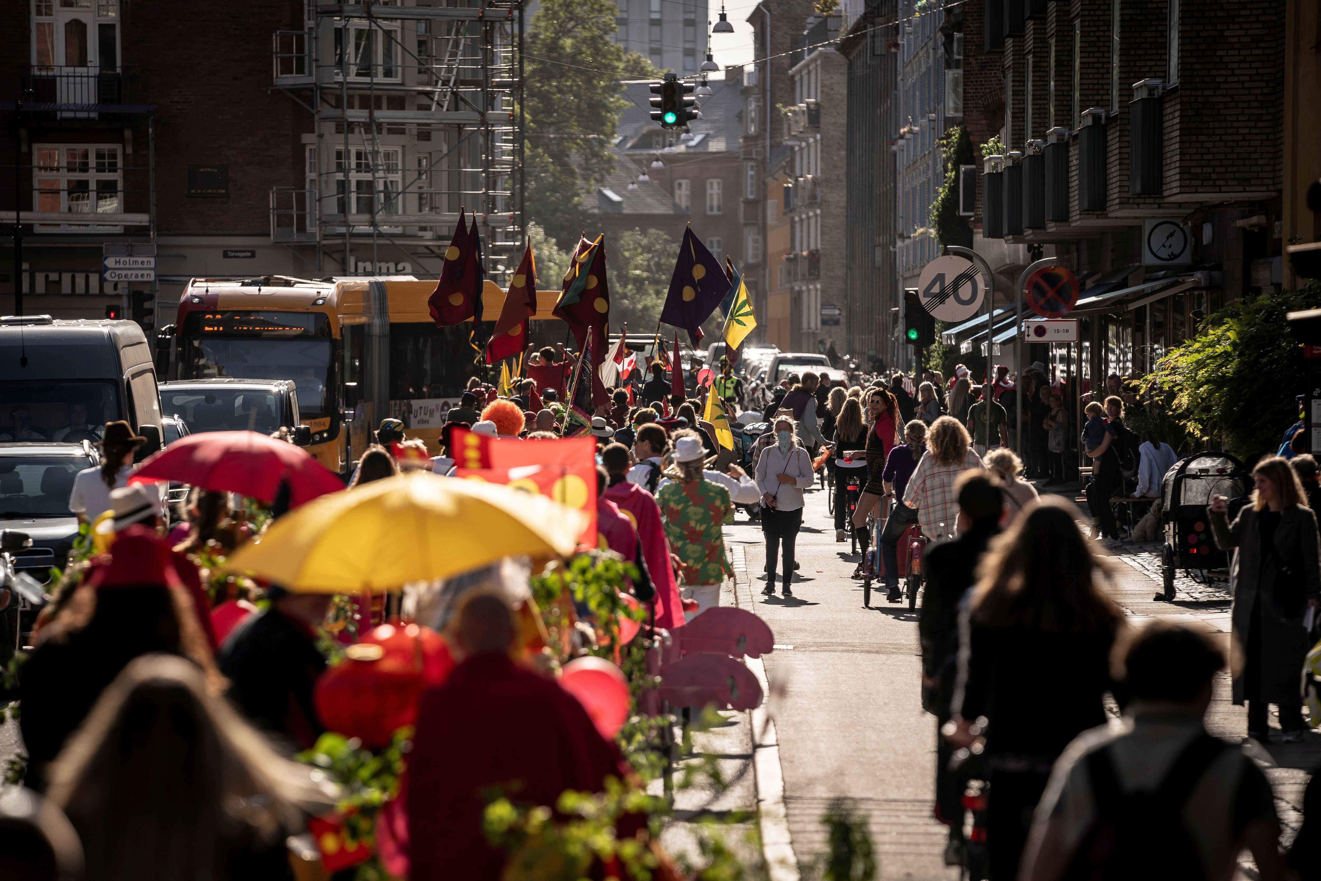 Freetown Christiania celebrates its 50th anniversary with a parade, in Copenhagen