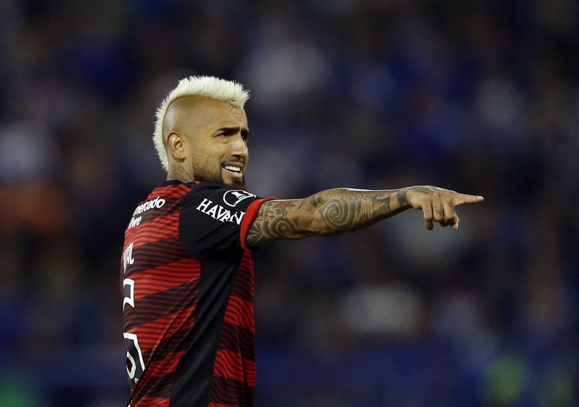 Arturo Vidal, en la semifinal de la Libertadores, entre Flamengo y Vélez Sarsfield