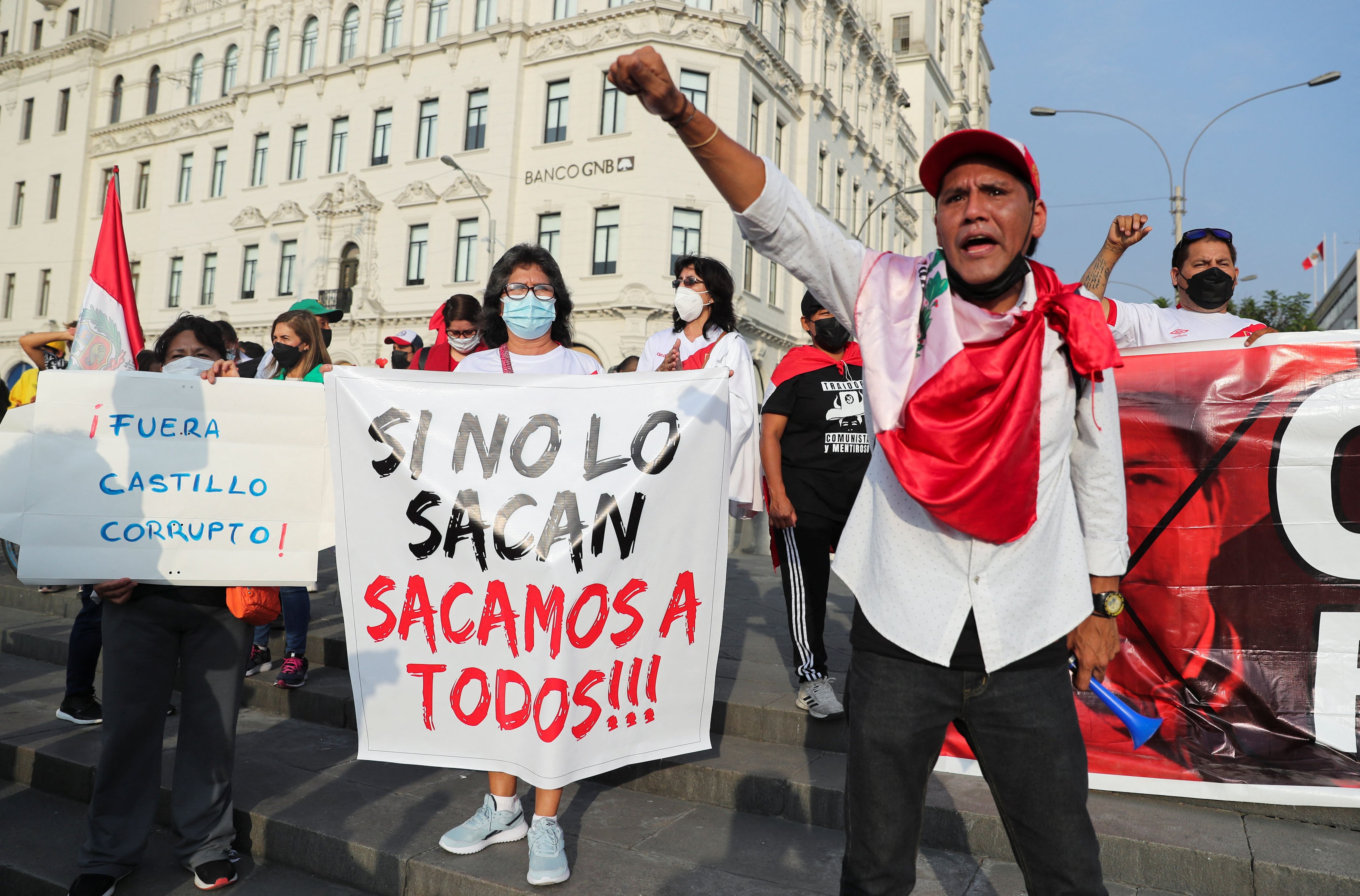 Protest against Peru's President Pedro Castillo's government in Lima