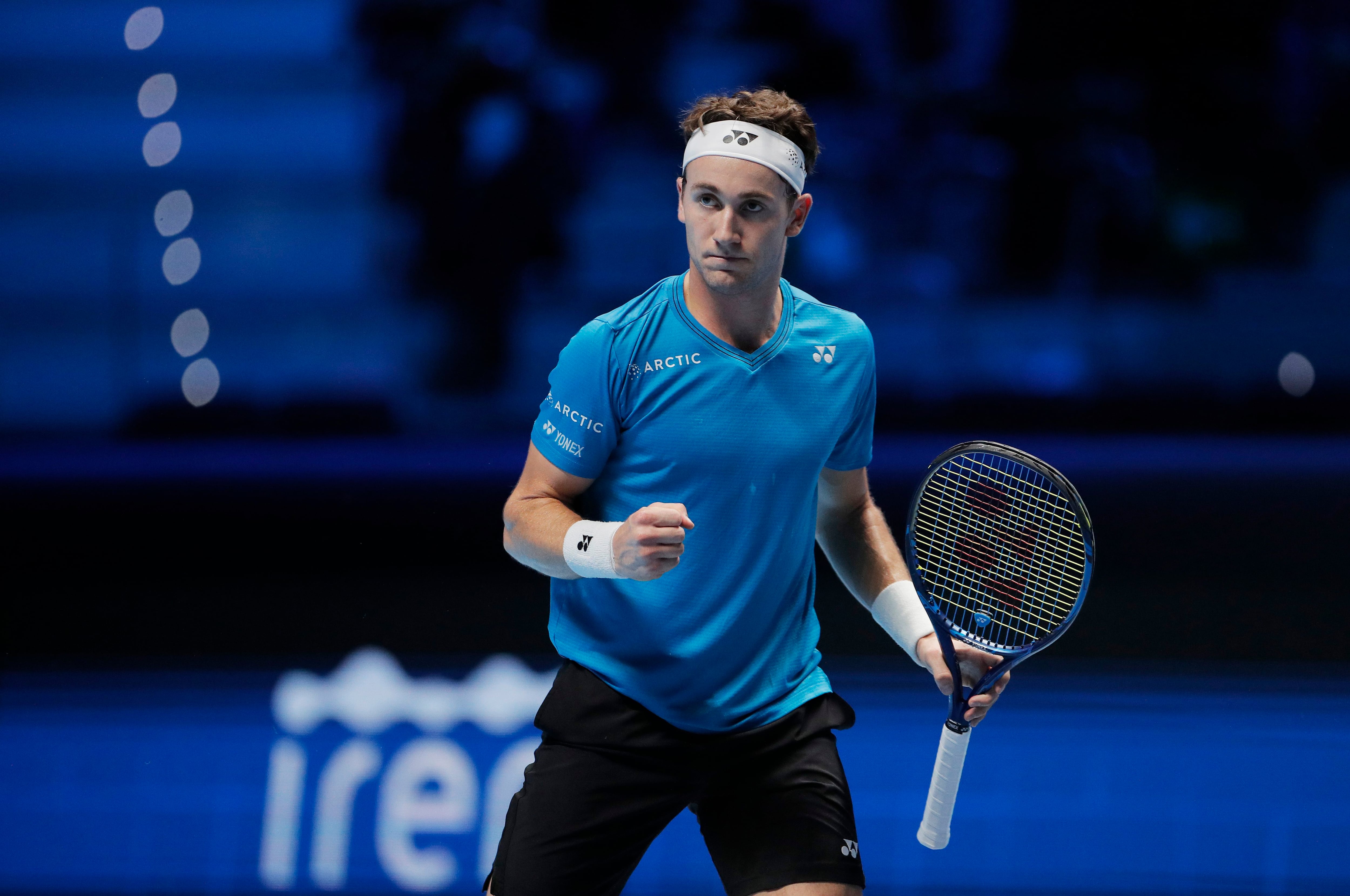 Casper Ruud en un duelo por el ATP Finals