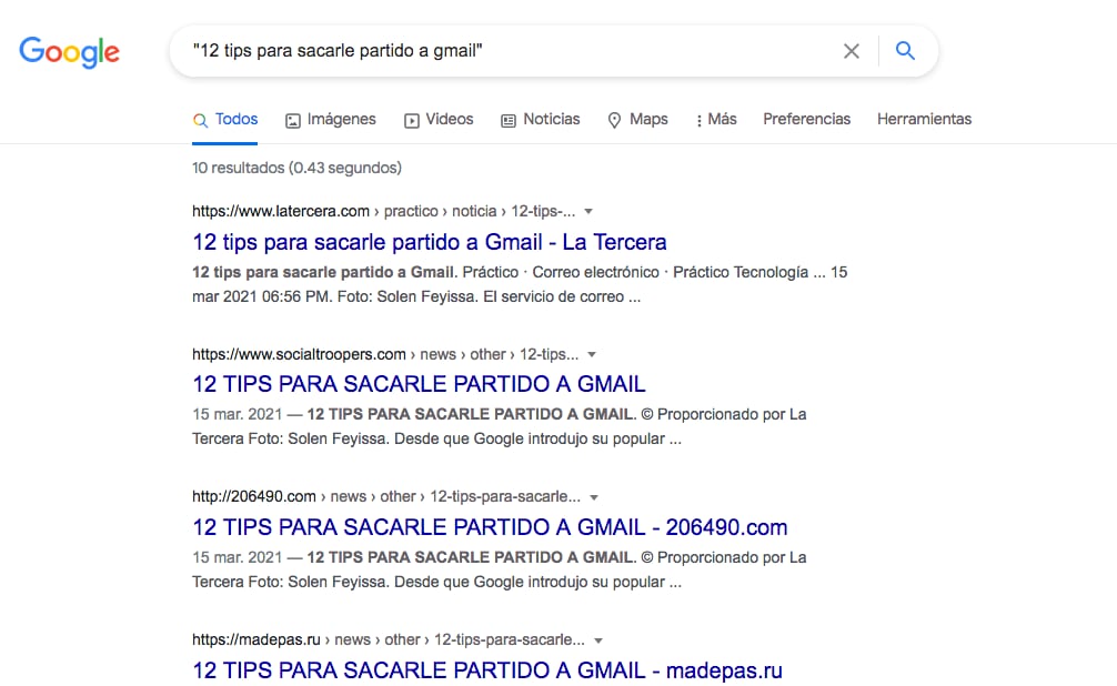 tips google comillas