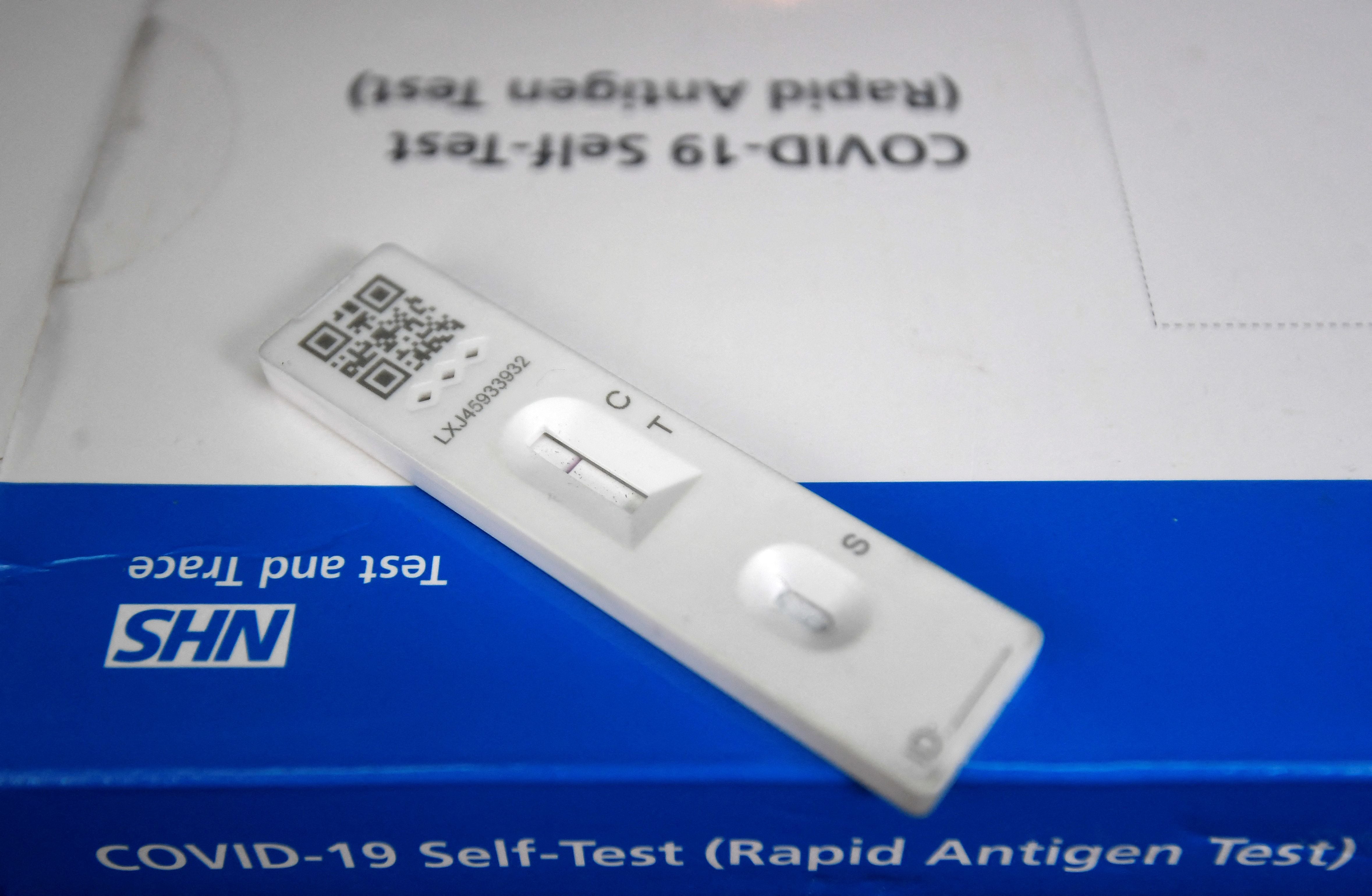 A coronavirus disease (COVID-19) antigen self-test kit is seen in this illustration photo, amidst the spread of the coronavirus disease (COVID-19) pandemic, in London