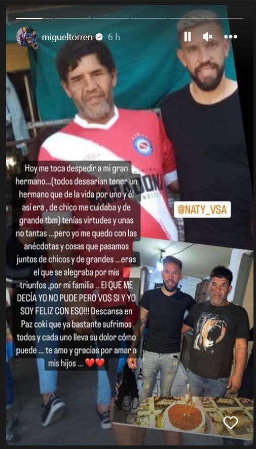 La historia de Instagram de Miguel Torren.