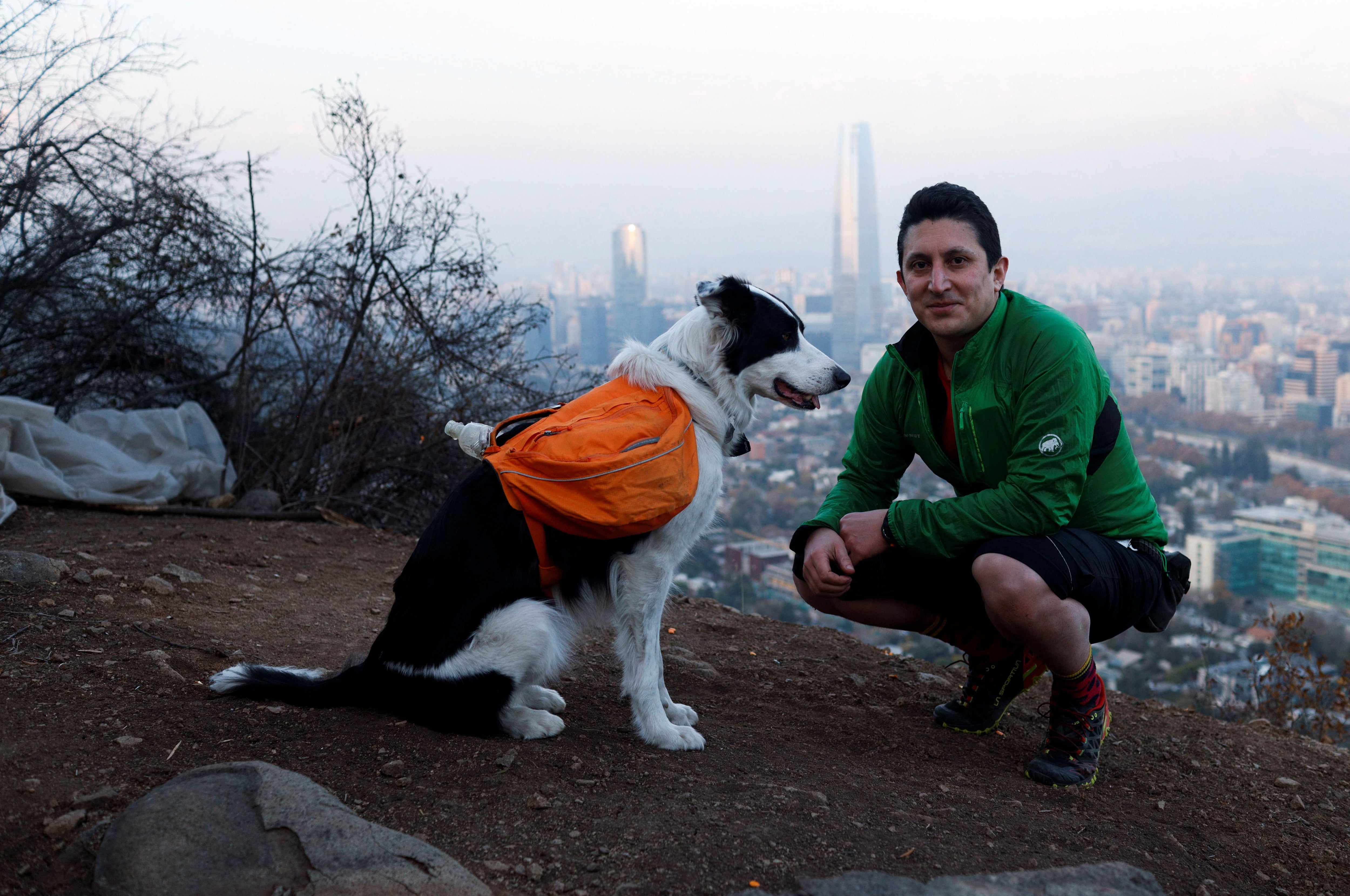 Environment activist dog is portrayed in a comic book to be used as an educational guide for visitors to a the metropolitan park, in Santiago