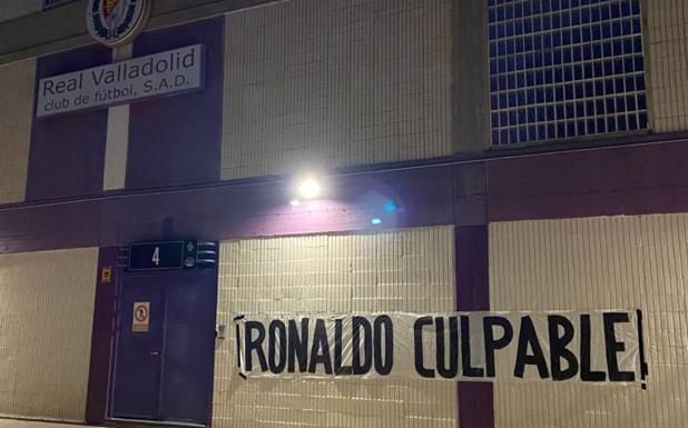 El mensaje contra Ronaldo que pusieron los hinchas del Valladolid.