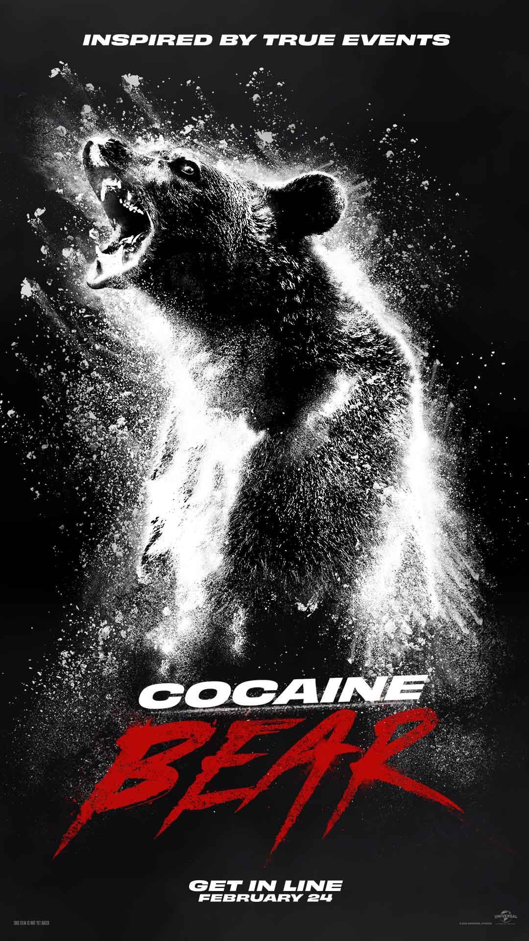 Este es el póster de Cocaine Bear, la nueva película sobre un oso drogado -  La Tercera