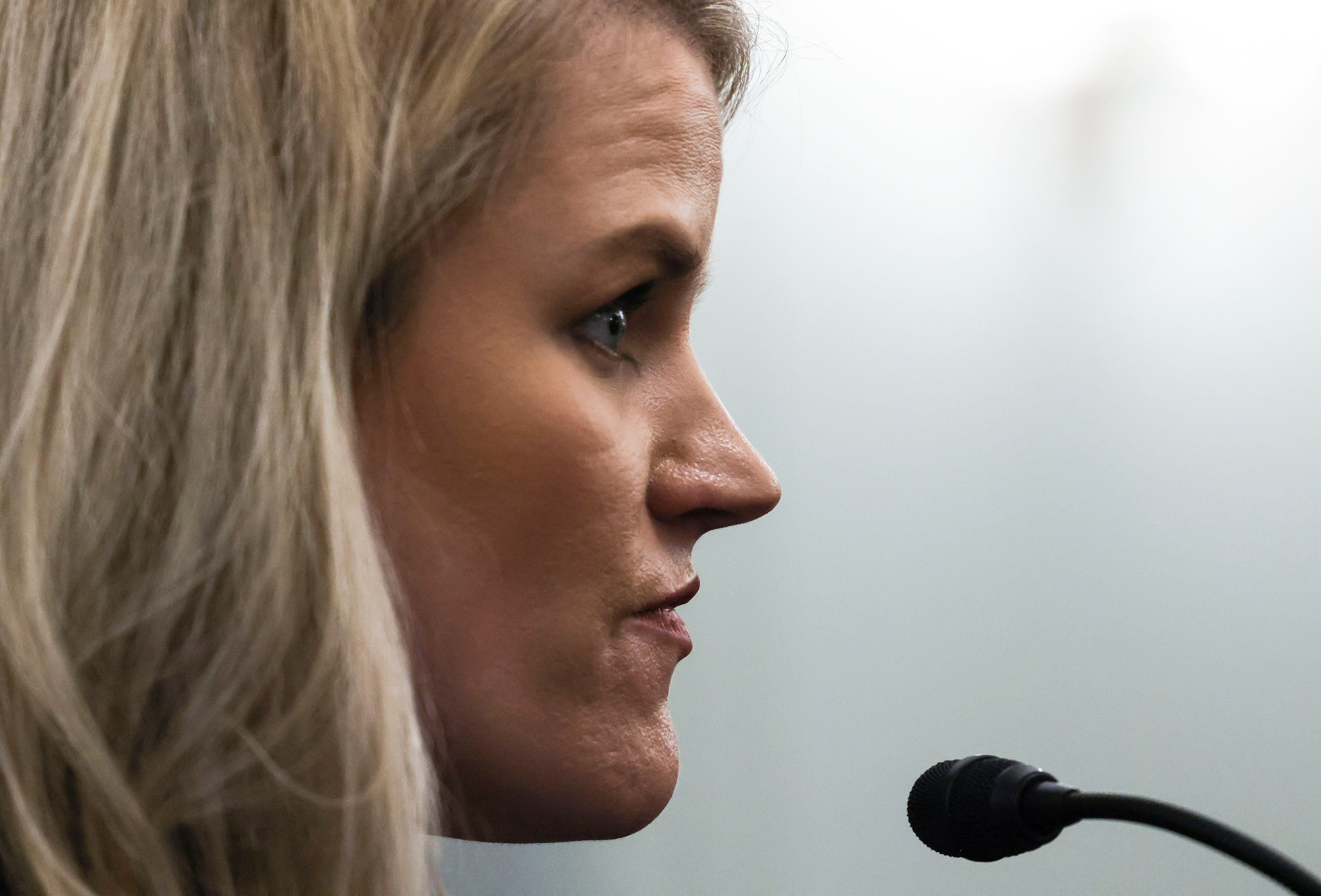 Facebook whistleblower Frances Haugen testifies during Senate Commerce, Science, and Transportation hearing on Capitol Hill in Washington