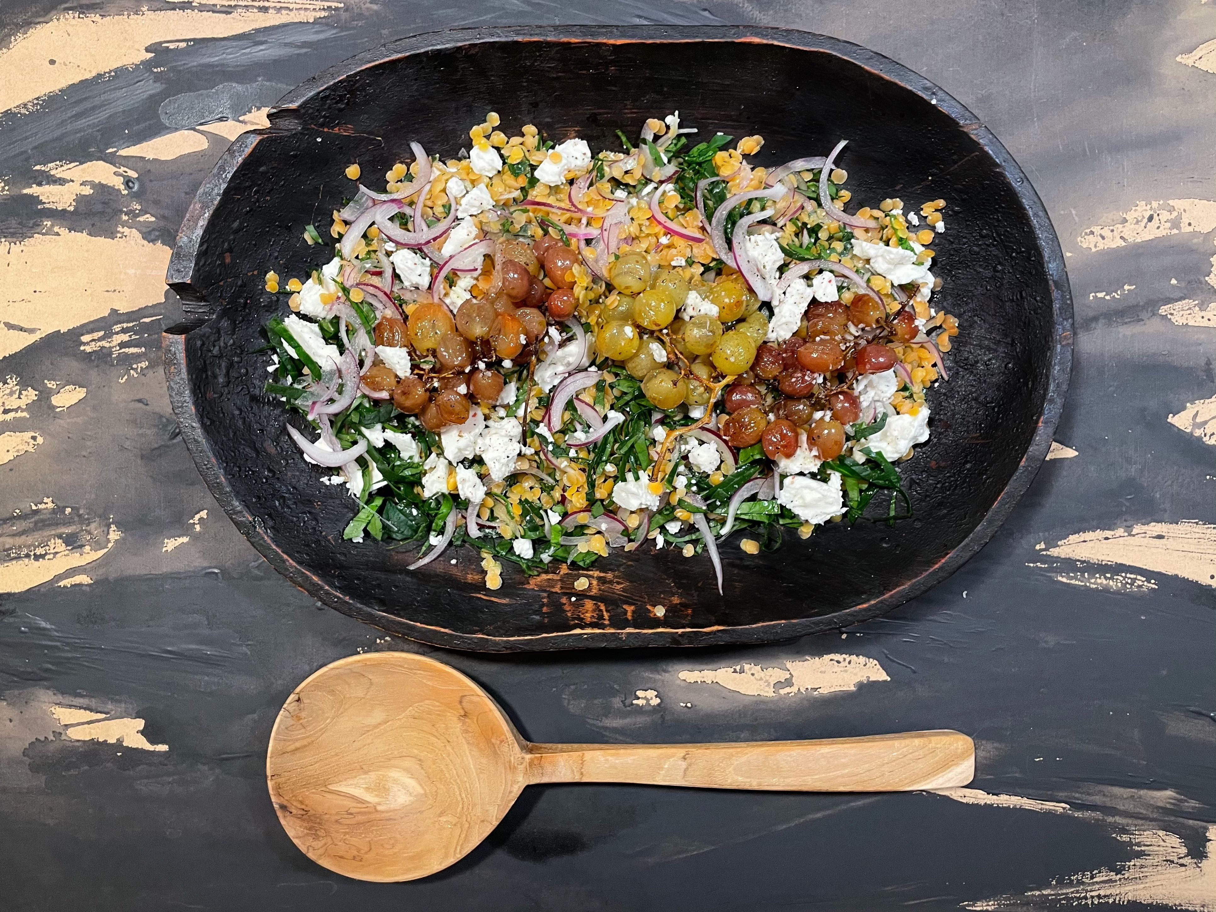 ensalada de lentejas rojas