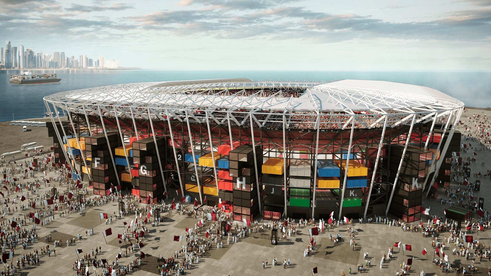 El estadio Ras Abu Aboud, que será ocupado en el Mundial de Watar, será utilizado en la Copa Árabe 2021.