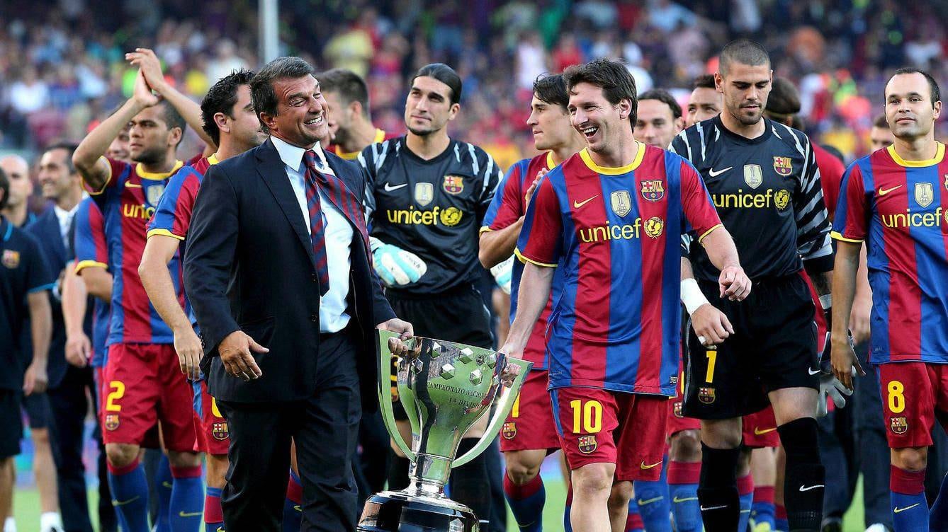 Joan Laporta y Lionel Messi. Foto: Archivo.