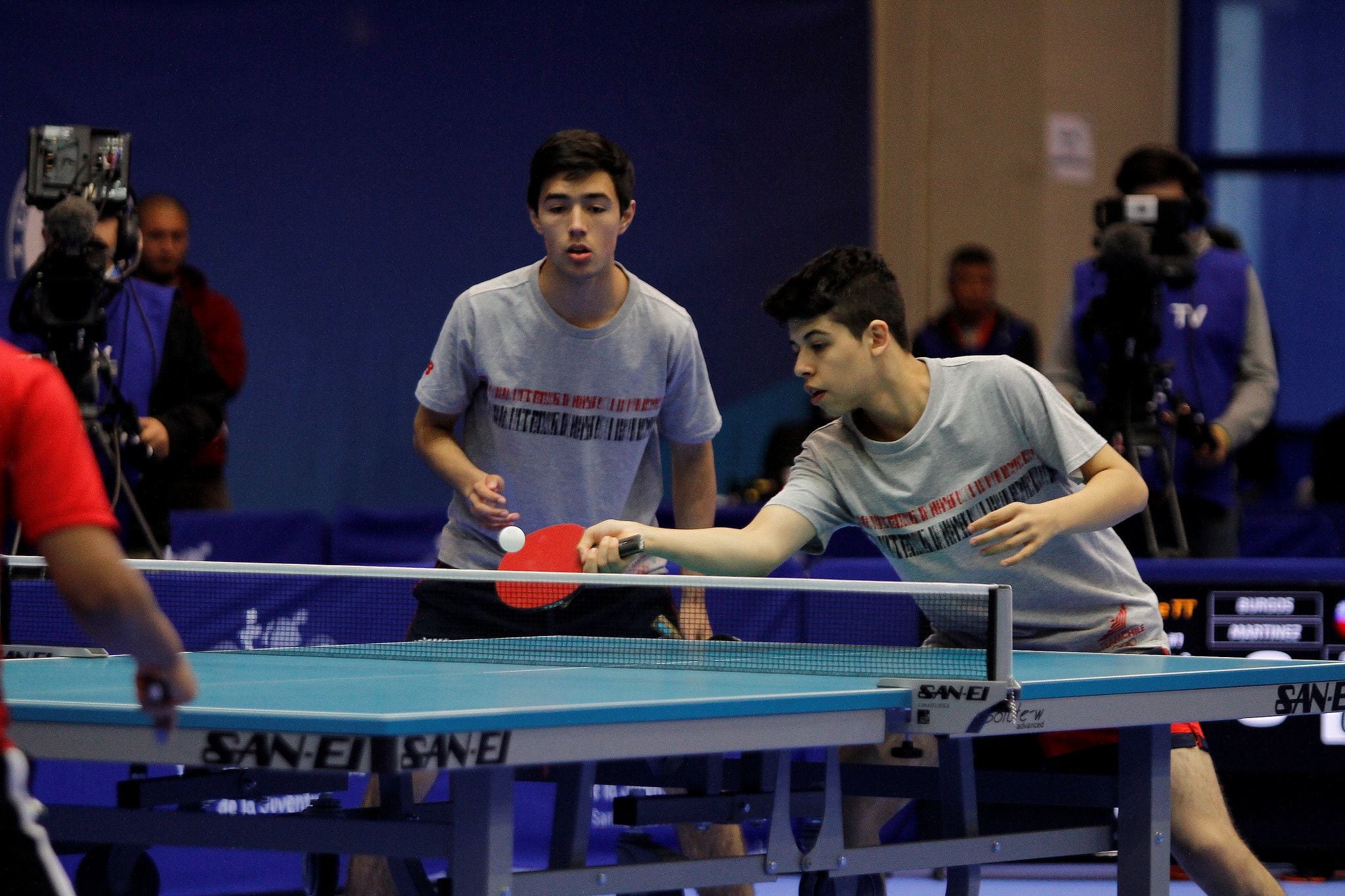 Nicolás Burgos y Andrés Martínez en el Panamericanos, por equipo masculino junior.