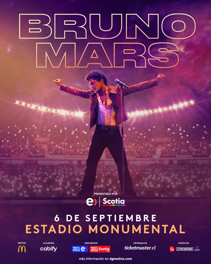 Preventa de entradas para Bruno Mars en Chile 2023 La Tercera