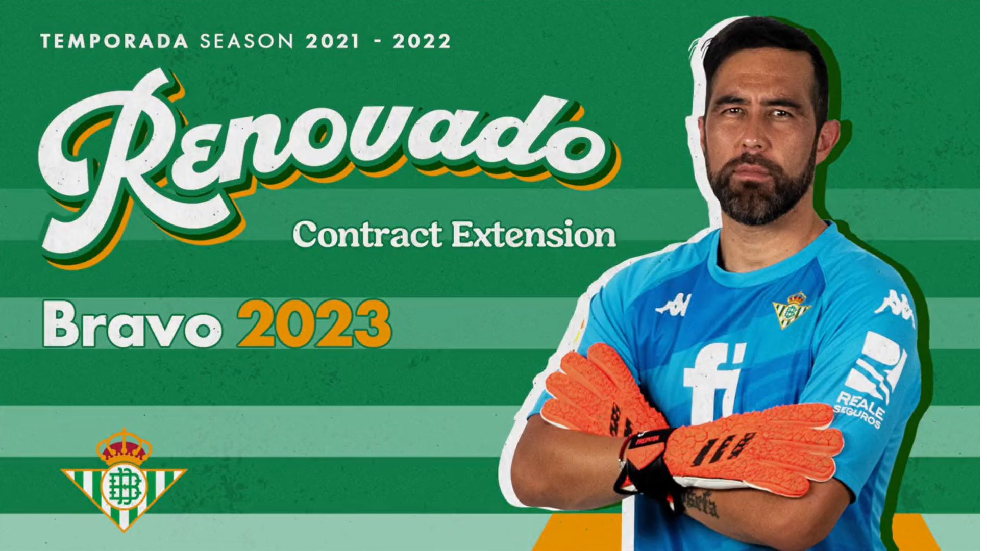 Claudio Bravo extendió su contrato con el Real Betis hasta 2023.