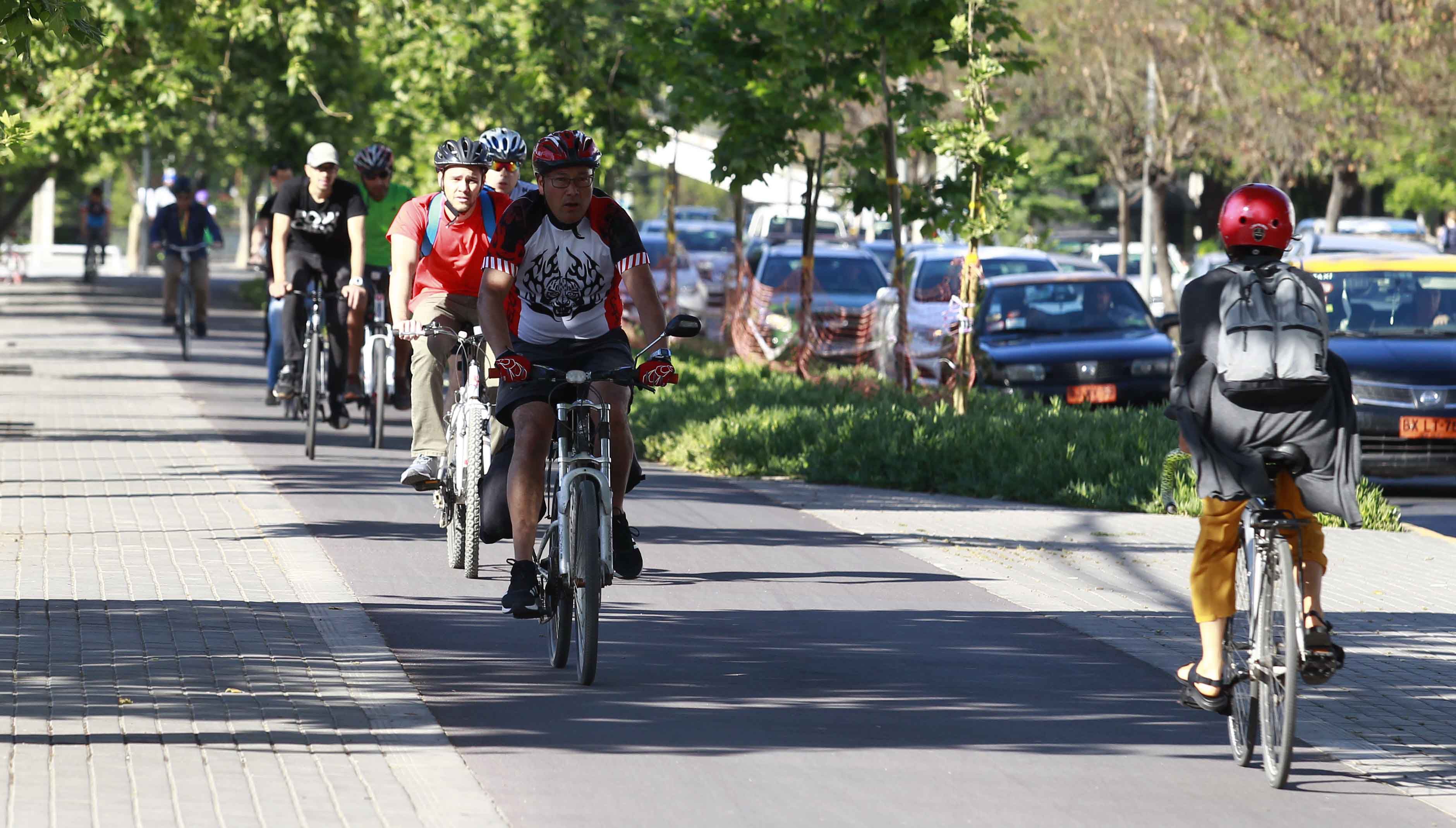 Ciclovía en Santiago.