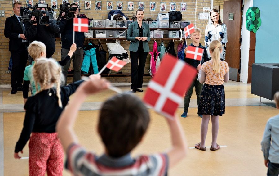 FILE PHOTO:  Danish Prime Minister Mette Frederiksen visits the eastern part of Denmark