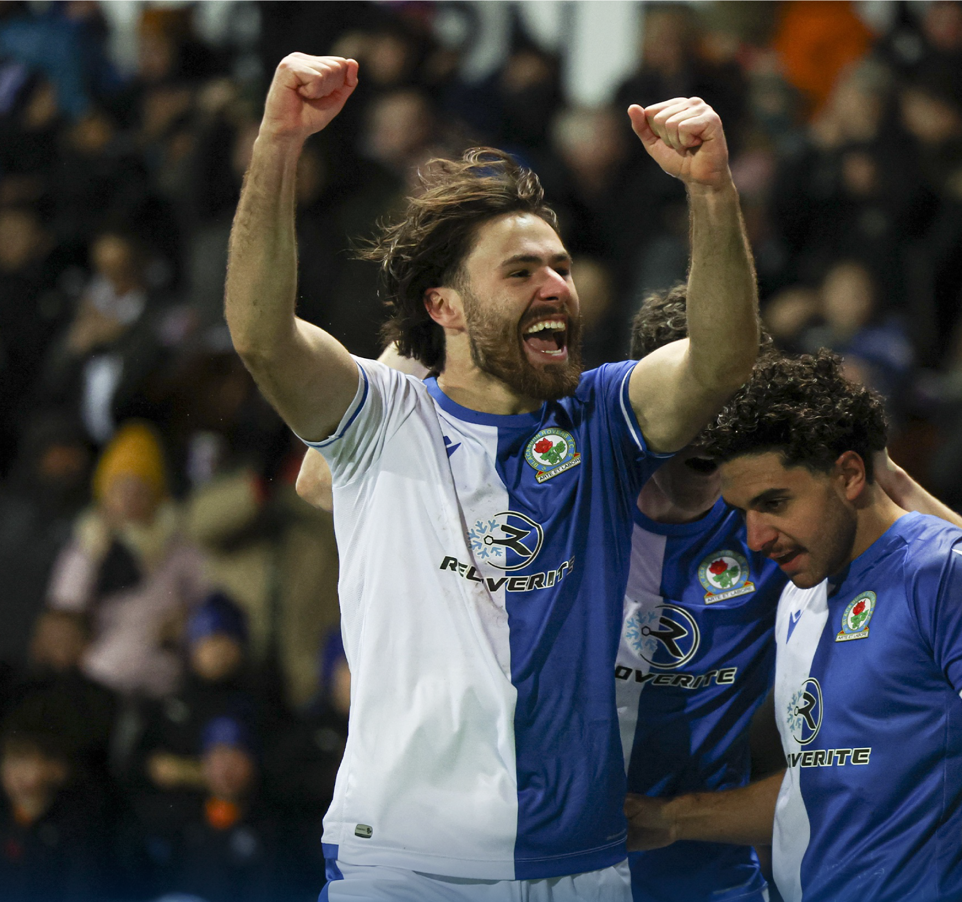 Ben Brereton celebrando su gol ante el Preston. Foto: Twitter Blackburn Rovers (@Rovers).