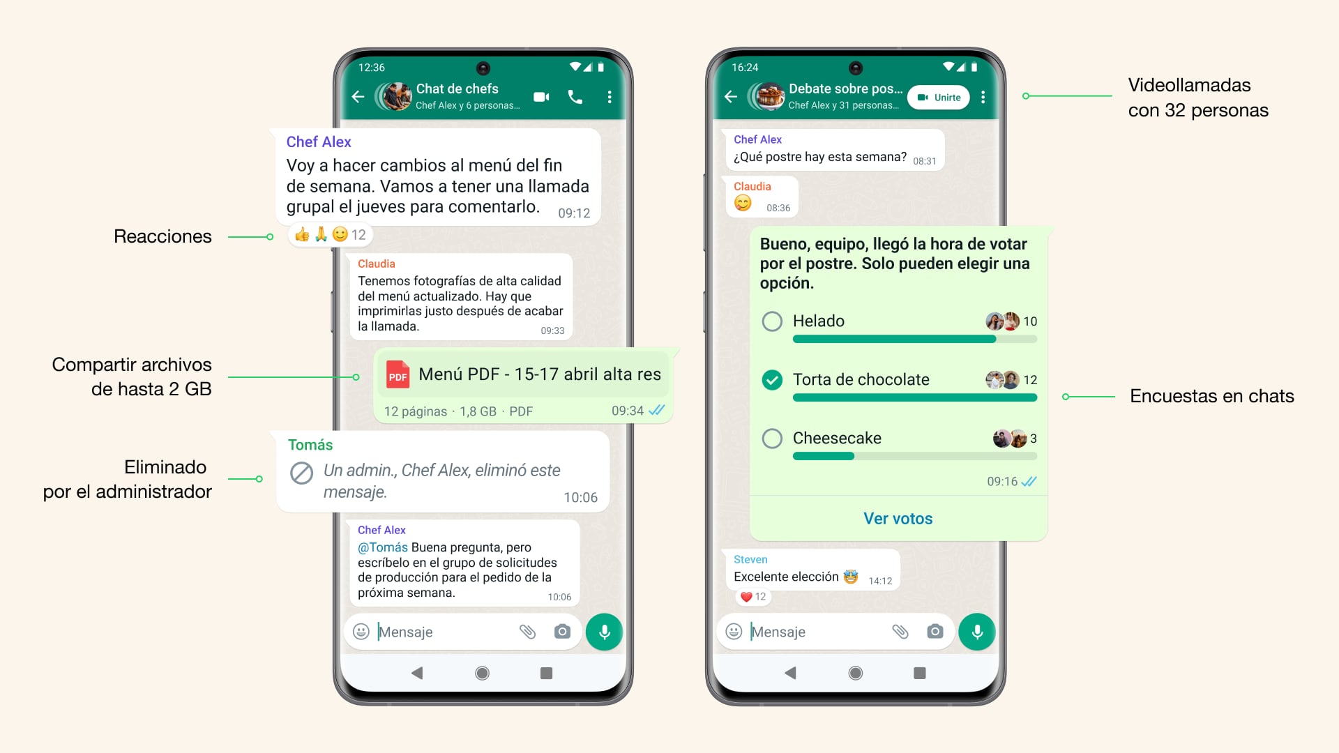 Otras novedades de la reciente actualización de WhatsApp