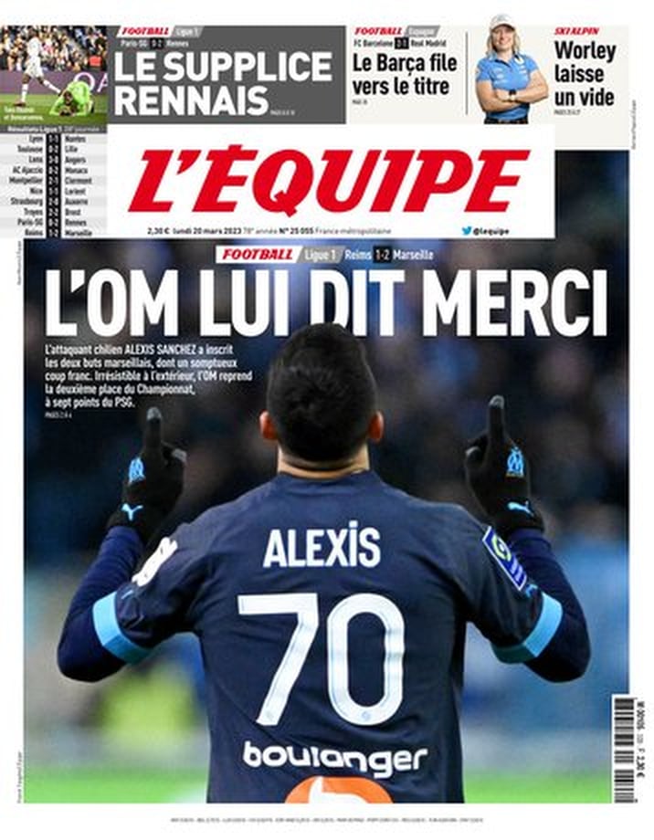 Portada L'Equipe, Alexis Sánchez