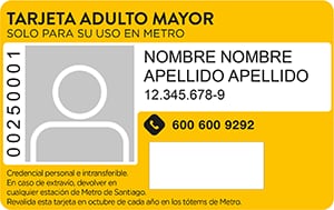 Tarjeta adulto mayor