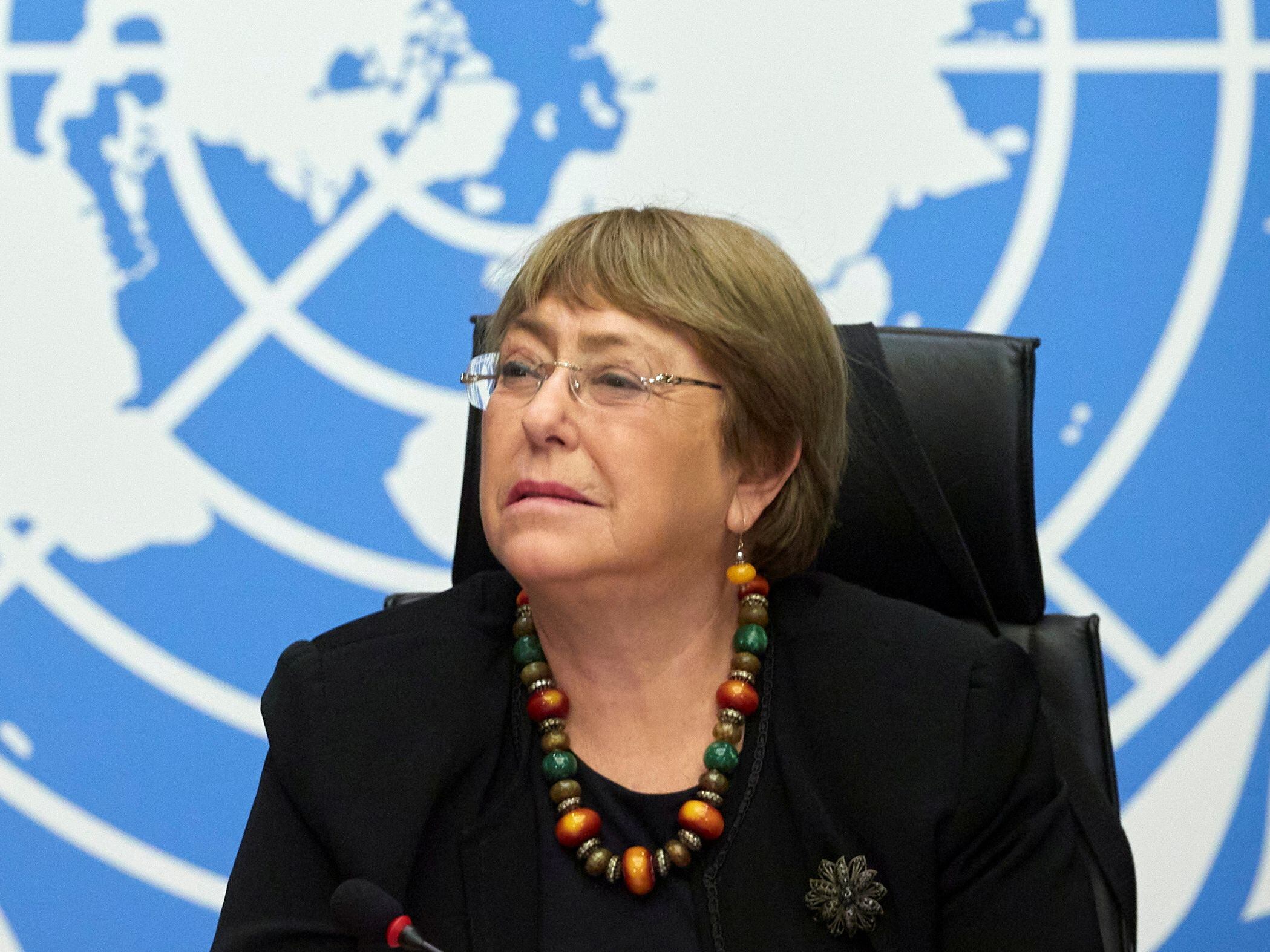 FILE PHOTO: U.N. High Commissioner for Human Rights Bachelet attends a news conference in Geneva