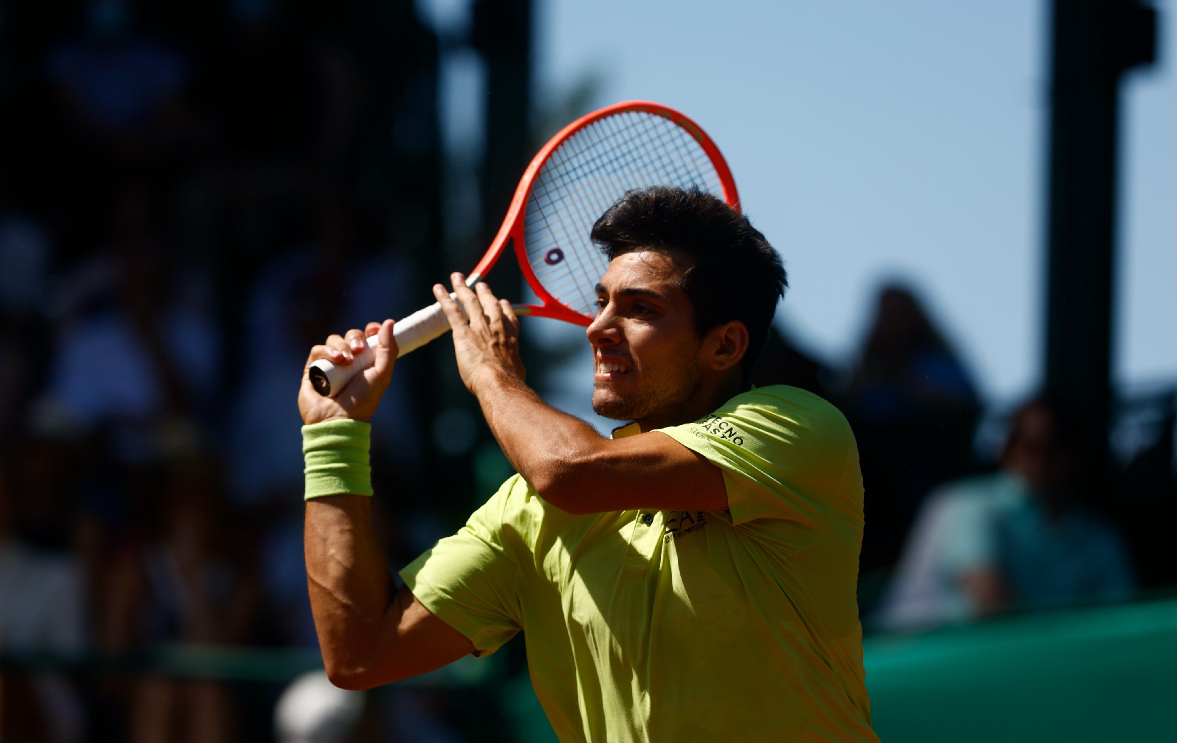 Christian Garin, en un partido en el circuito ATP